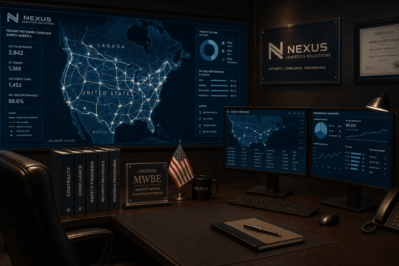 Diverse team of logistics professionals
