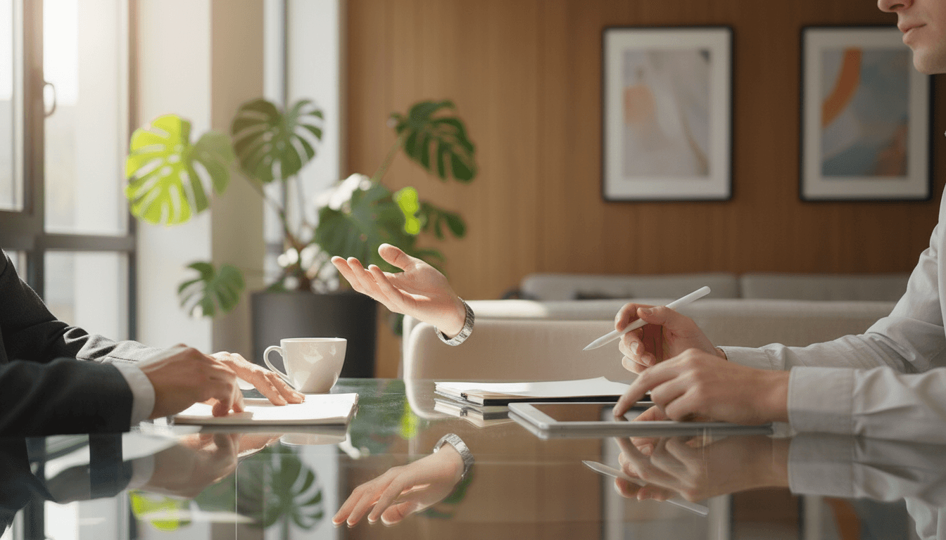 Business professionals having a coaching discovery call