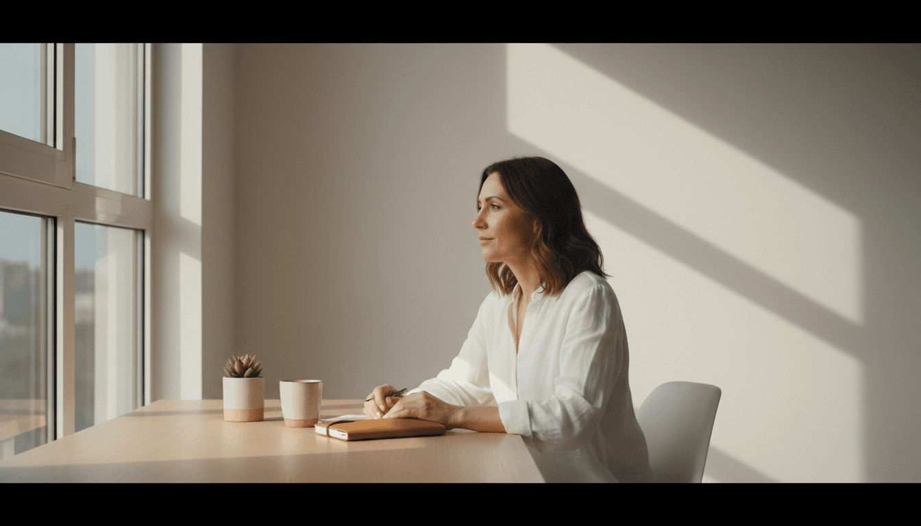 Ms. N. Duroseau Vietz at her desk, focused on strategy and coaching